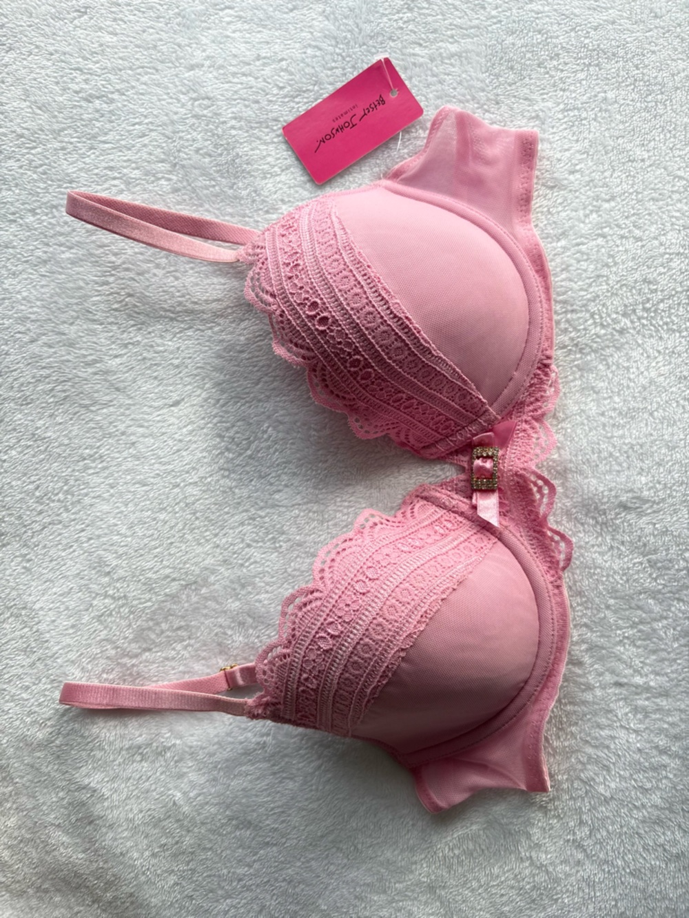NWT Betsey Johnson Pink Lace Push-Up Bra